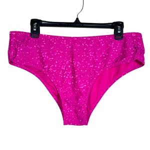 Shefit Luxe Bikini Bottoms Pink Water Drop Print Athletic Swimwear Size 3Luxe
